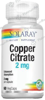 Solaray Copper Citrate 2mg Vegcap Vegicap
