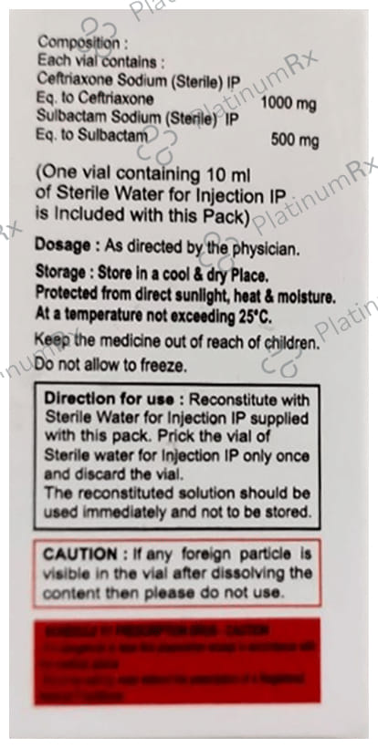 Vinixime S 1.5 1000/500mg Injection 1s
