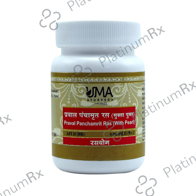 Uma Ayurveda Praval Panchamrit Ras With Pearl Tablet 40 tablets