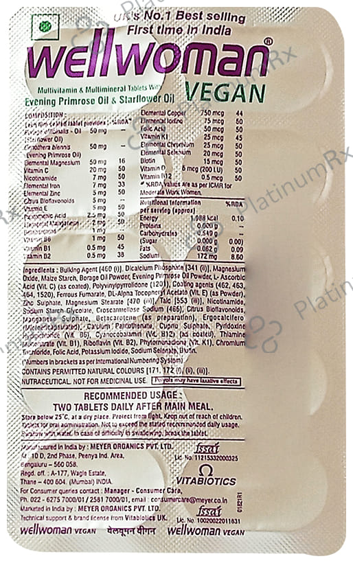 Wellwoman Vegan Tablet