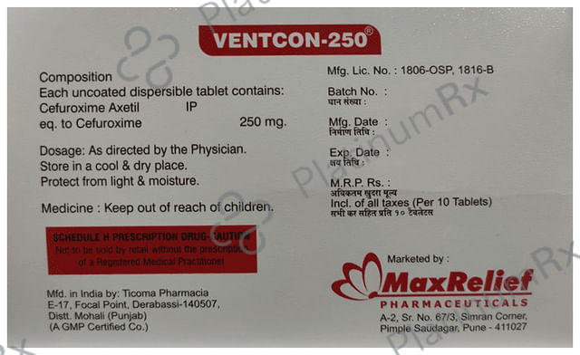 Ventcon 250 Tablet DT 10s