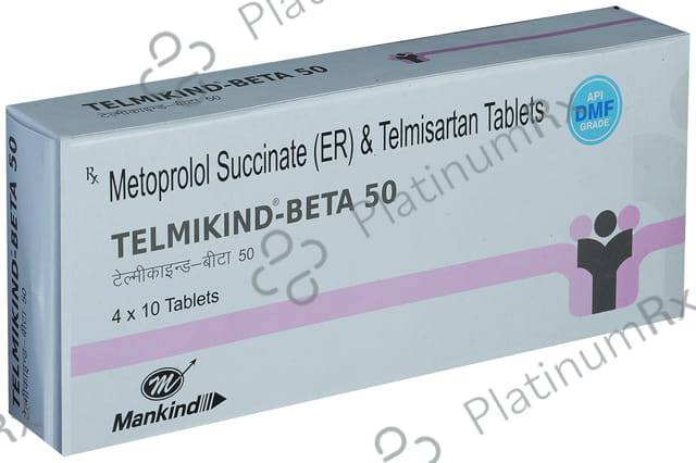Telmikind Beta 50/40mg Tablet ER 10s