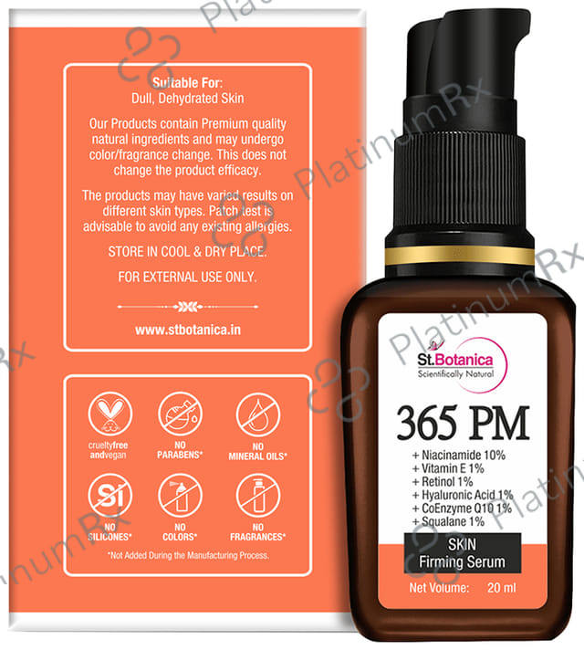 St.Botanica 365 PM + Niacinamide 10% + Vitamin E 1% + Retinol 1% + Hyaluronic Acid 1% + CoEnzyme Q10 1% + Squalane 1% Skin Firming Serum