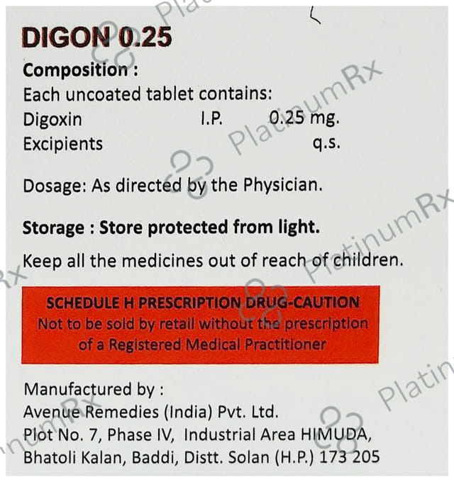 Digon 0.25mg Tablet 15s
