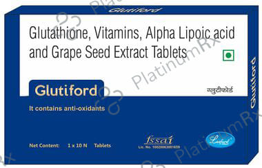 Leeford Glutiford with Glutathione, Vitamins, ALA and Grape Seed Extract - For Skin & Antioxidant Support - Tablet