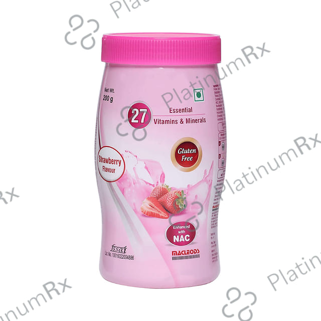 Macprot Resp Protein with Vitamins, Minerals & NAC - Gluten Free - Flavour Powder Strawberry