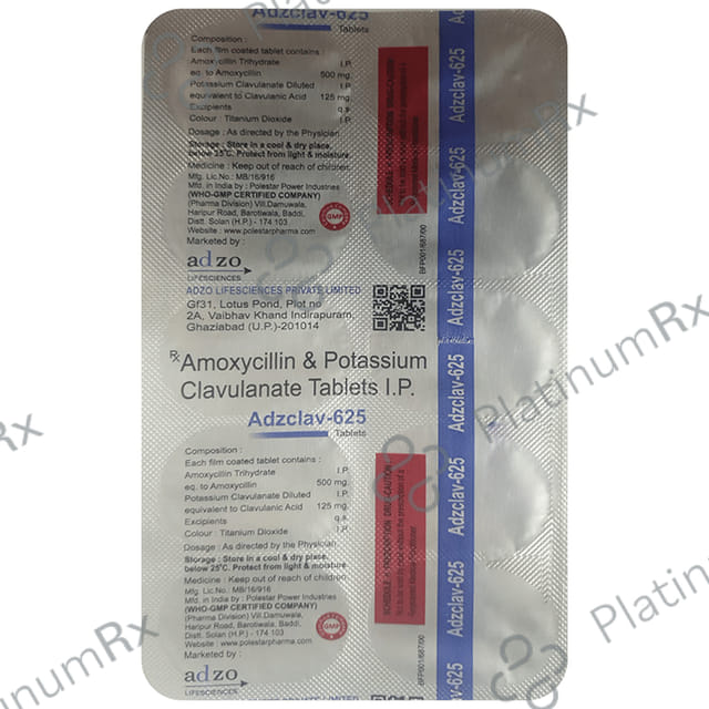 Adzclav 500/125mg Tablet 10s