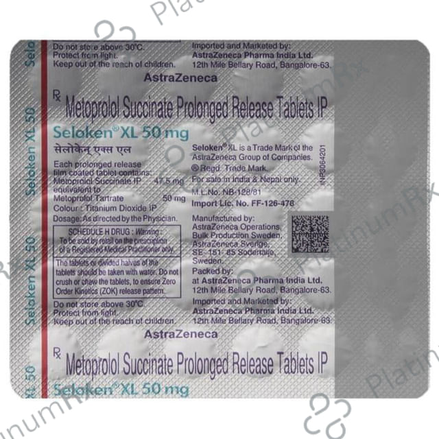 Seloken XL 50mg PR Tablet 30s