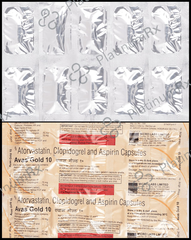 Avas Gold 75/10/75mg Capsule 10s