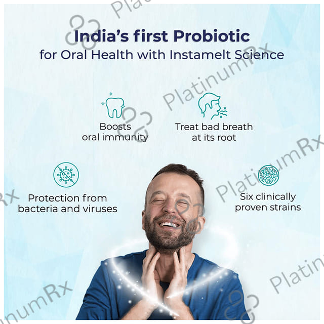 Velbiom Enkor-D Instamelt Probiotic Health Supplement for Oral Health - No Added Sugar - Flavour Mint