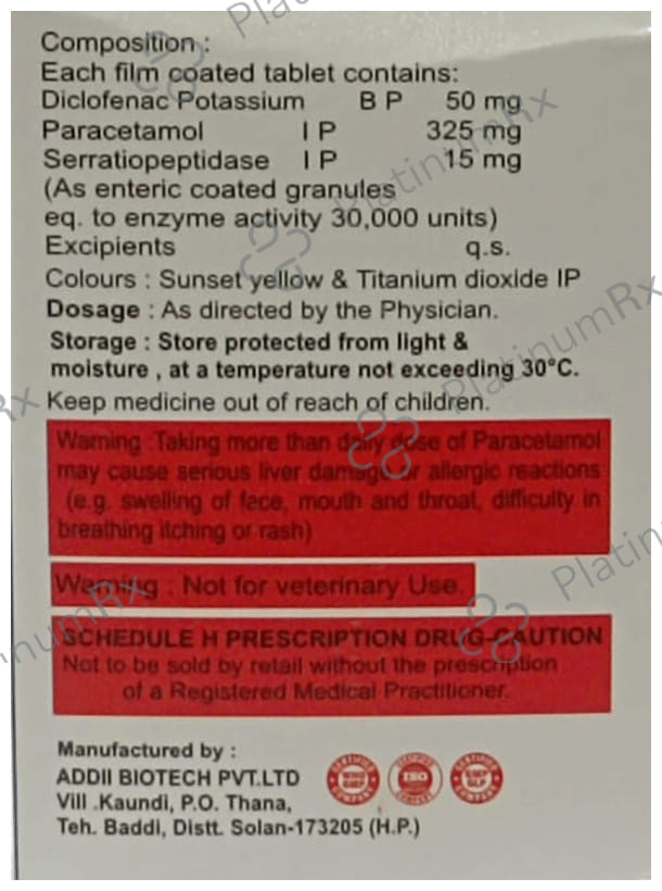Impraliv SP 50mg/325mg/15mg Tablet