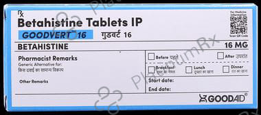Goodvert 16mg Tablet 10s