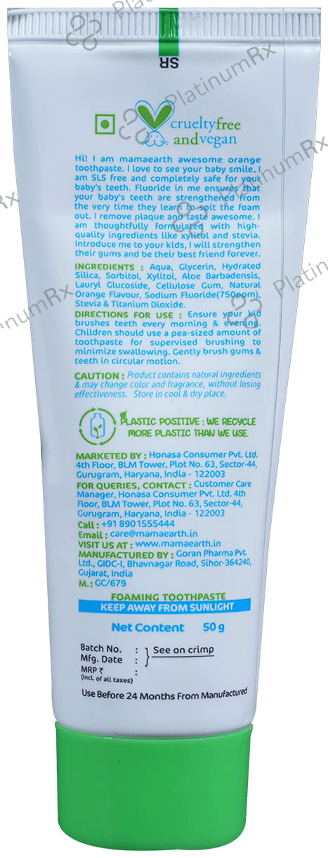 Mamaearth for Kids Awesome Orange 4+ years Toothpaste 50gm