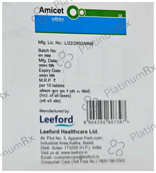 Amicet 60/5mg Tablet 10s