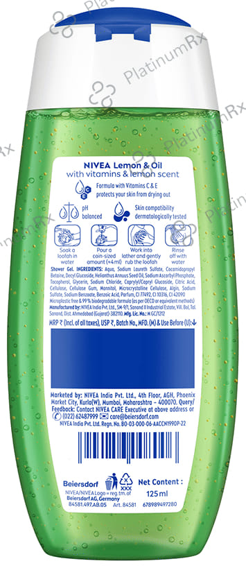 Nivea Nivea Shower Gel Lemon & Oil
