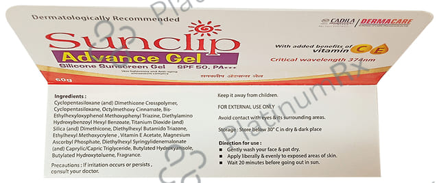 Sunclip Advance Silicone Sunscreen SPF 50 PA+++ Gel 60gm