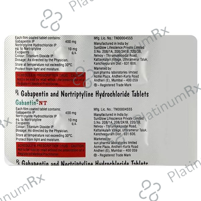 Gabantin NT 400/10mg Tablet 10s
