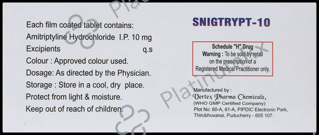 Snigtrypt 10mg Tablet 10s