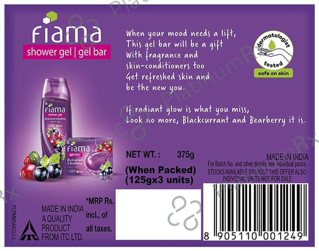 Fiama Gel Bar (125gm Each) Blackcurrant & Bearberry