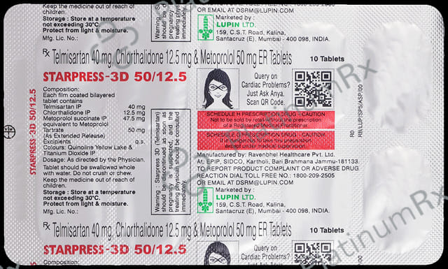 Starpress 3D 12.5/50/40mg Tablet 10s
