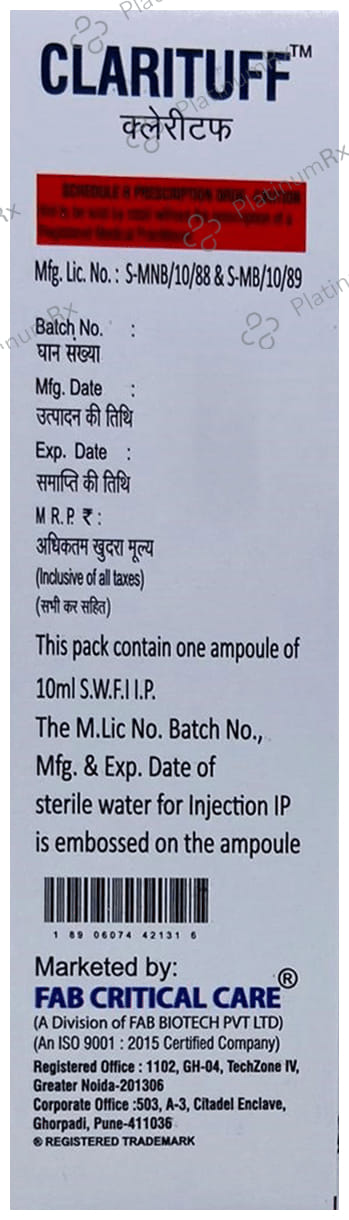 Clarituff 500mg Infusion 1s
