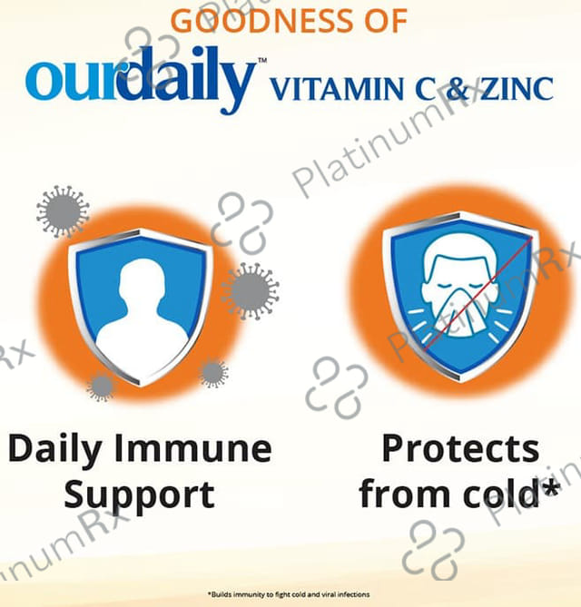 OurDaily Vitamin C & Zinc Lemony Orange Chewable Tablet 15s
