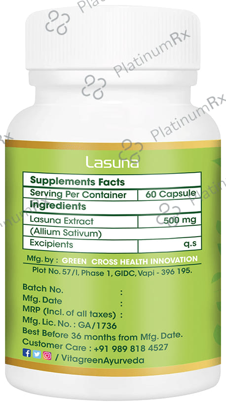 Vitagreen Lasuna 500mg Capsule