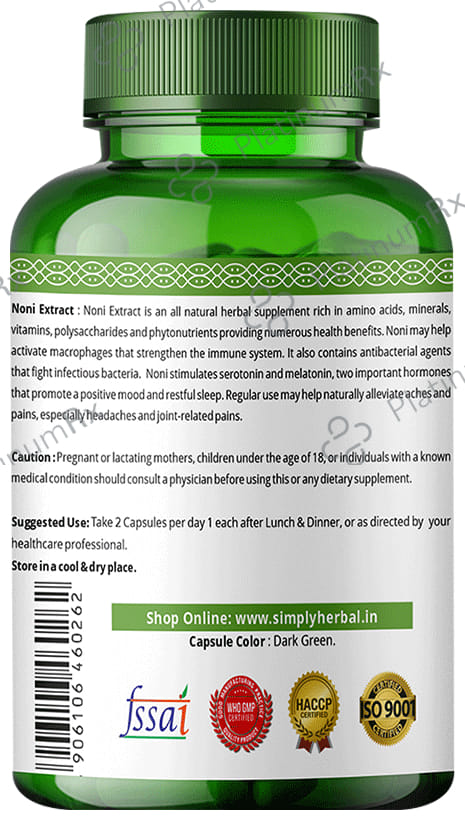Simply Herbal Noni Extract Vegetarian Capsules