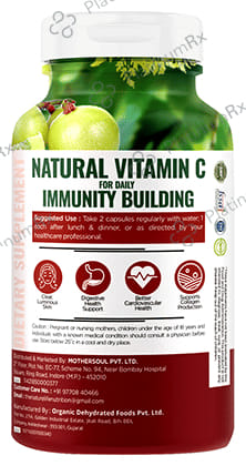 Nature Life Nutrition Plant Based Vitamin C+Zinc Vegetarian Capsule