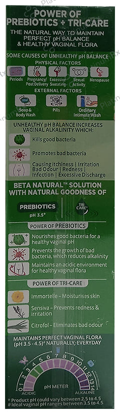 Beta Natural Intimate Wash Lemon Verbena Liquid 100ml