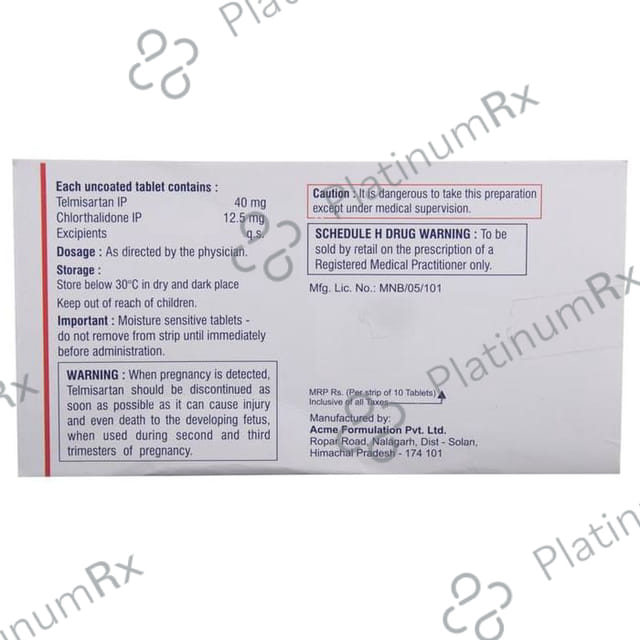 Inditel CH 40/12.5mg Tablet 10s