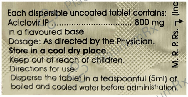 Acivir 800mg DT Tablet 10s