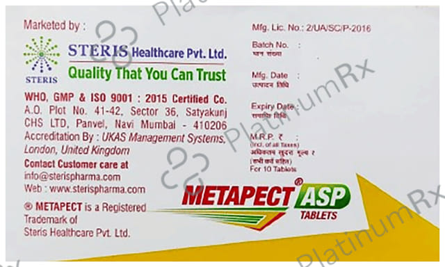 Metapect ASP 100/325/10mg Tablet 10s