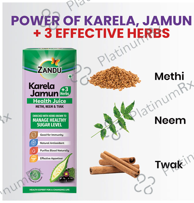 Zandu Karela Jamun +3 Herbs Health Juice
