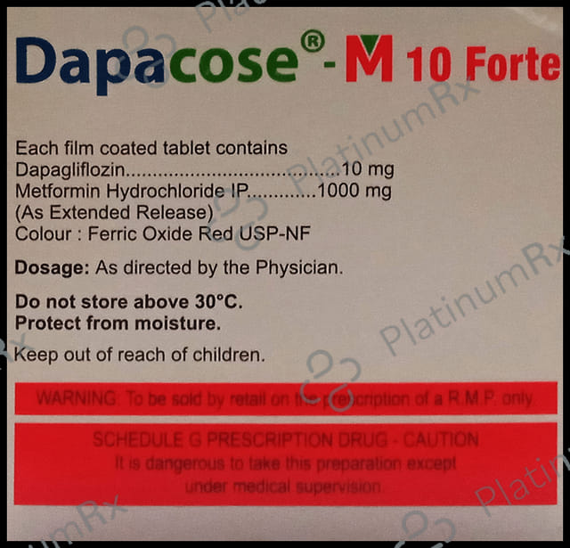 Dapacose M 10 Forte Tablet ER 10/1000mg 10s