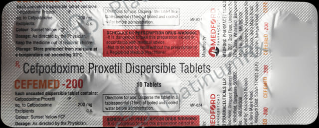Cefemed 200mg Tablet DT 10s