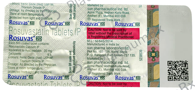 Rosuvas 20mg Tablet 10s