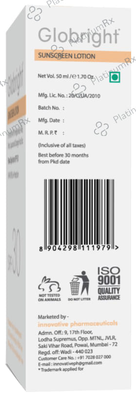 Globright Sunscreen Lotion SPF 30 (50ml Each) 4 Tube