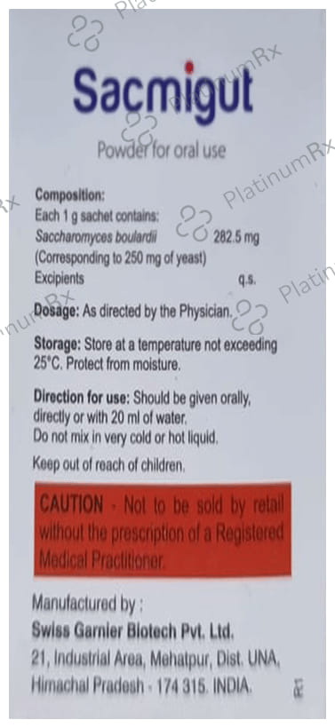 Sacmigut 250mg Sachet 1gm