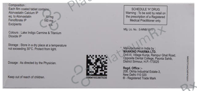 Lipikind F 10/160mg Tablet 10s