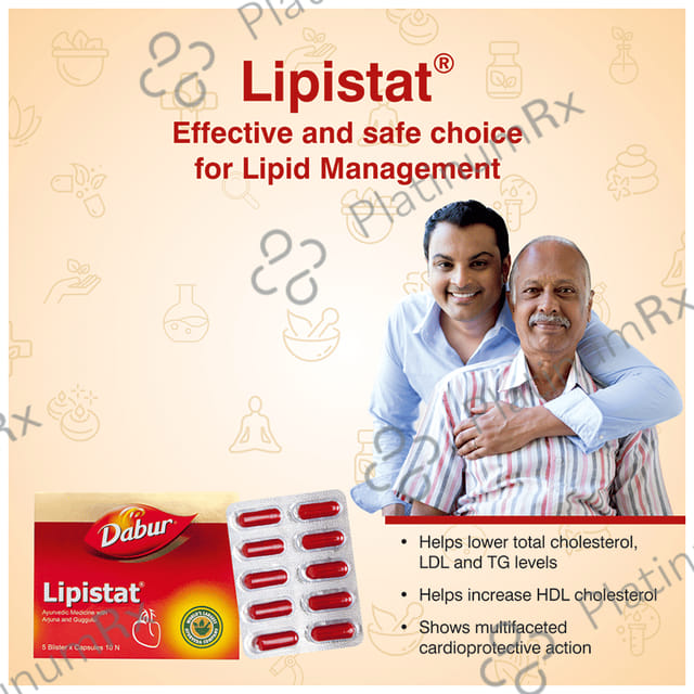 Dabur Lipistat Capsule with Arjuna & Guggulu - For Heart Health