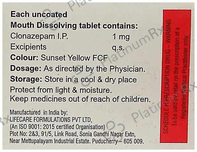 AFD Clona 1mg Tablet MD 10s