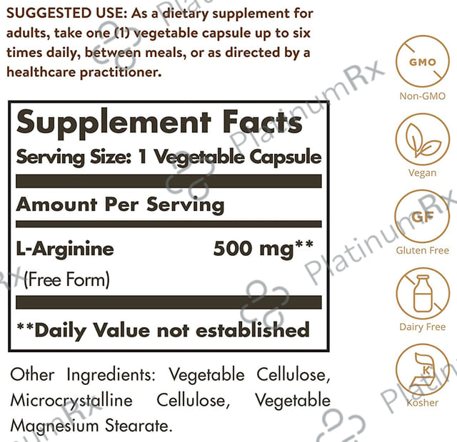 Solgar L-Arginine 500mg Vegetable Capsule