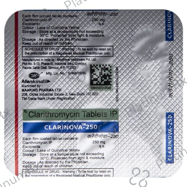 Clarinova 250mg Tablet 10s