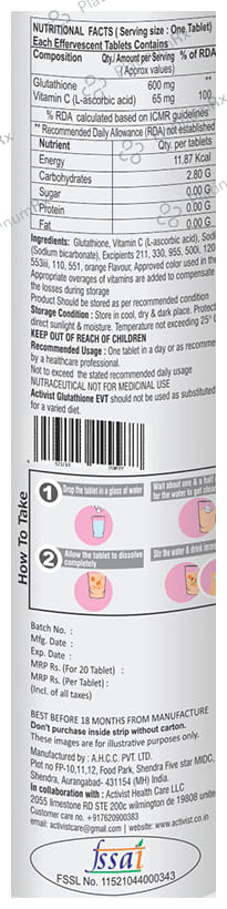 Activist Glutathione Effervescent Tablet 20s