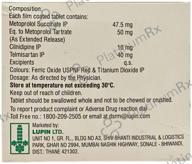 Dilnip TM 50/40/10mg Tablet 10s