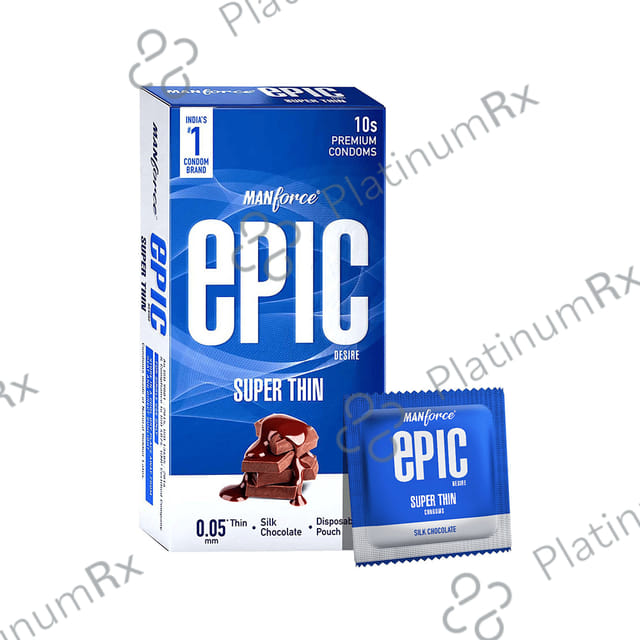 Manforce Epic Desire Super Thin Premium Silk Chocolate Flavour Condom 10s