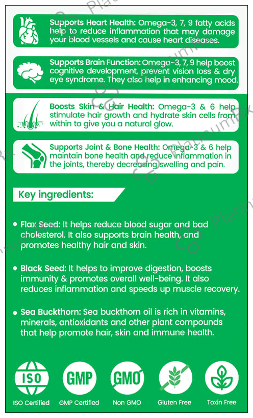 Dr. Morepen Veg-Omega 3-6-7-9 - Capsule for Heart, Brain & Joint Health