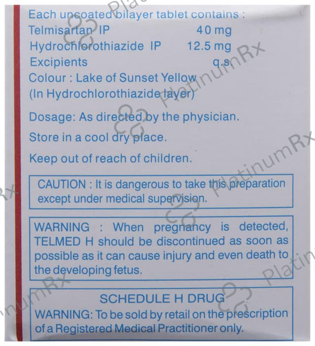 Telmed H 40/12.5mg Tablet 10s