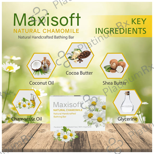 Maxisoft Natural Chamomile Bathing Bar (75gm Each) 3 units